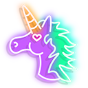Pink and Purple Unicorn Neon