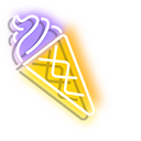 Purplish Yellow and Colourful Ice Cream Neon