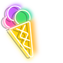 Purplish Yellow and Colourful Ice Cream Neon