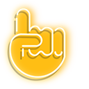 Red Arrow and Yellow Pointer Hand Neon