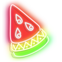 Red with Green Watermelon Neon