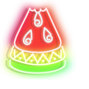 Red with Green Watermelon Neon