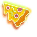 Yellow Pizza and Colourful Drink Neon