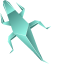 Origami Blue and Green Lizards