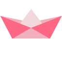 Origami Blue and Pink Boats