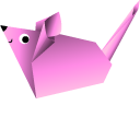 Origami Blue and Pink Mice