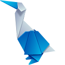 Origami Blue-Footed Booby and Tufted Titmouse