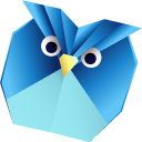 Origami Blue Owl