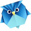 Origami Blue Owl
