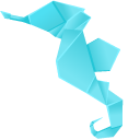 Origami Blue Sea Horse
