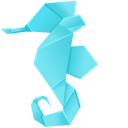 Origami Blue Sea Horse