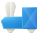 Origami Blue Steam Train