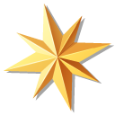 Origami Christmas Star and Holly Leaves
