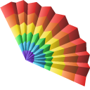 Origami Colorful Umbrella and Rainbow Fan