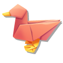Origami Coral Call Duck and Wild Duck