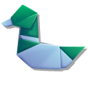 Origami Coral Call Duck and Wild Duck