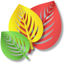 Origami Cut Out Colorful Leaves