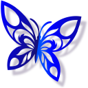 Origami Cut Out Pink and Blue Butterflies