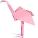 Origami Flower and Flamingo