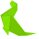 Origami Green and Blue Sea Lion