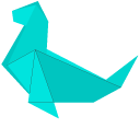 Origami Green and Blue Sea Lion