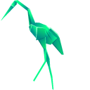Origami Green Stork