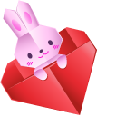 Origami Hare and Cat in Heart