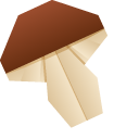 Origami Hedgehog and Mushroom