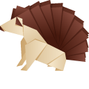 Origami Hedgehog and Mushroom