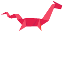 Origami Japanese Red and Green Dragons