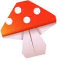 Origami Leaf and Mushroom