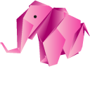 Origami Pink Elephant