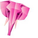 Origami Pink Elephant