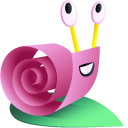 Origami Pink Snail and Green Leaf