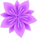 Origami Purple and Blue Flowers