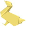 Origami Yellow and Blue Goose
