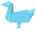 Origami Yellow and Blue Goose