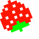 Pixel Ms. Pac-Man and Strawberry
