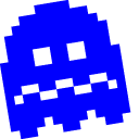 Pixel Pac-Man Pinky and Blue Ghost