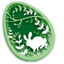 Easter Bunny in Forest Paper Cut