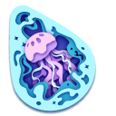 Jellyfish in the Water Paper Cut
