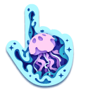Jellyfish in the Water Paper Cut