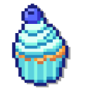 Blueberry Cupcake and Donut Pixel