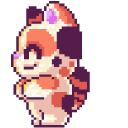 Cat and Birthday Cupcake Pixel