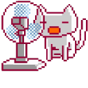 Cat and Fan Pixel