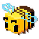 Cute Bee and Honeycomb Pixel