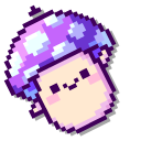 Enchanted Purple Mushrooms Pixel