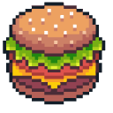 French Fries and Burger Pixel
