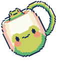 Frog in Cup and Ramen Bowl Pixel