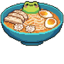 Frog in Cup and Ramen Bowl Pixel